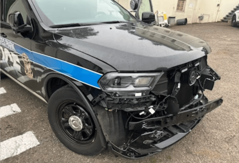 GSA police vehicle before — collision damage